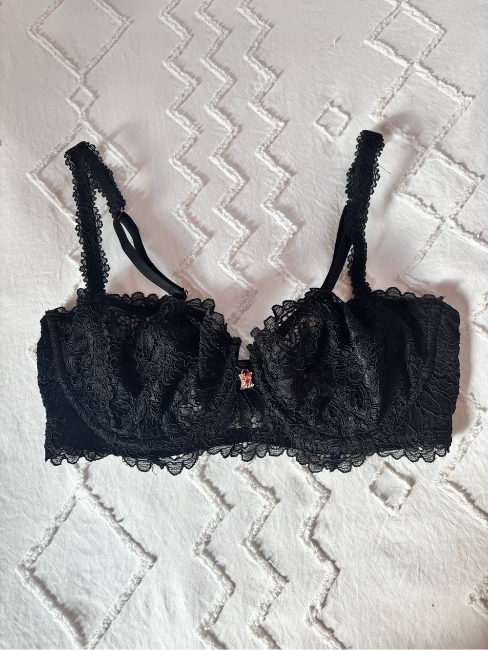 Savage X Fenty Black Lace Underwire Balcony Bra nwot